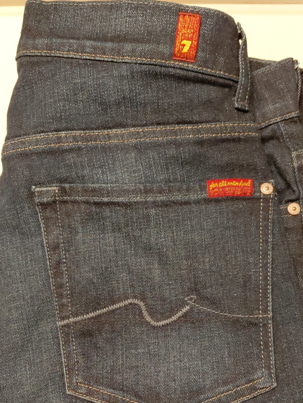 7 For All Mankind Men's Dark Indigo Slim Straight Jeans